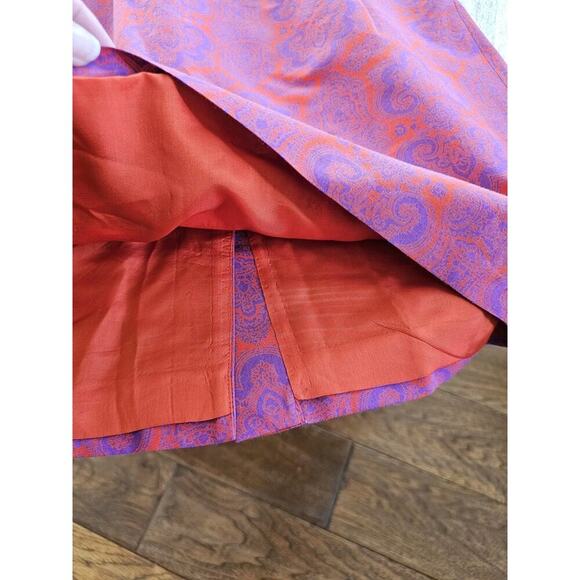 J. Crew Strapless Paisley Silk Blend Dress Built in Bra Pockets Women's Size 8 - Picture 3 of 13